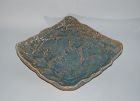 Platter, stoneware, gray-blue glaze, Hamana Gesson, Hagi, Japan