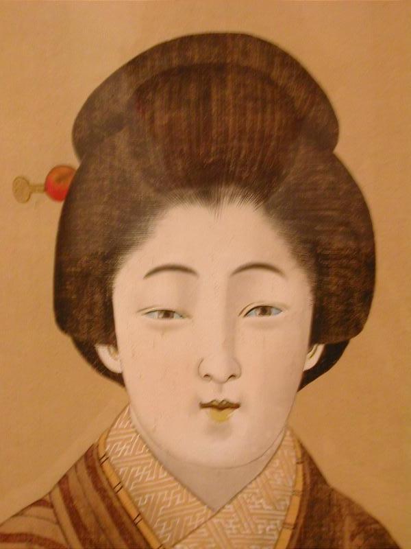 Ukiyoe painting, portrait of a young woman, Japan 19th