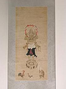 Scroll painting, Shomen Kongo, Japan 18th century