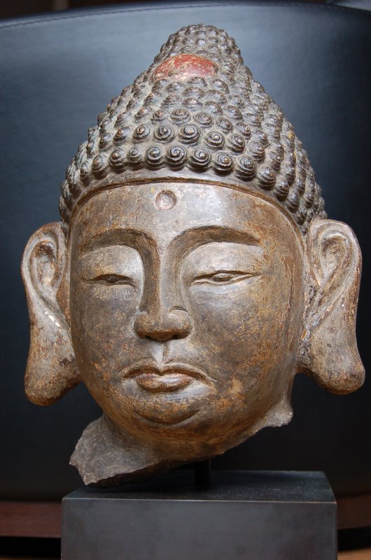 Stone head of Buddha, China, Liao dynasty