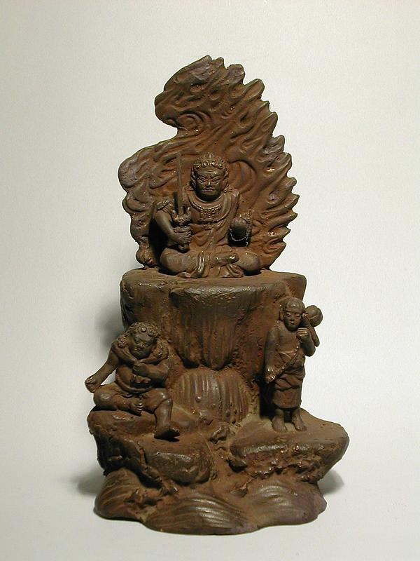Zushi, Buddhist shrine with ceramic sculpture of Fudo Myoo, Japan