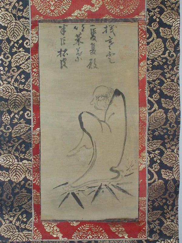 Very small scroll, Daruma, attr. Hakuin, Japan, 18th c.