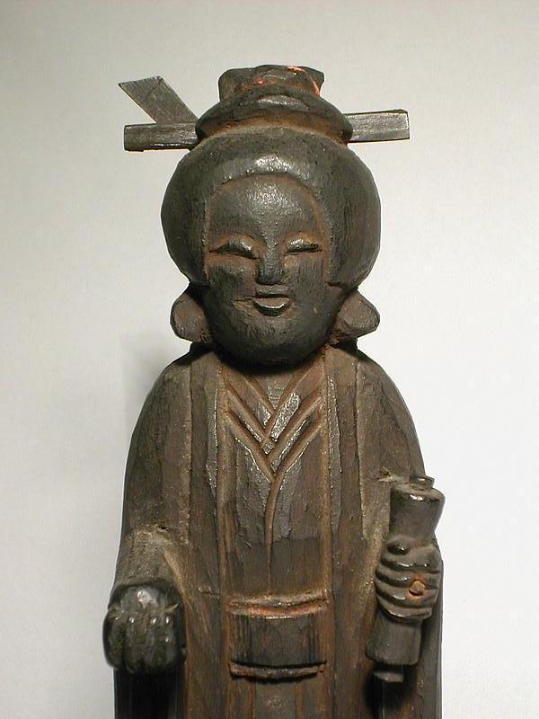 Sculpture of female deity and foxes, Japan, 19th c.