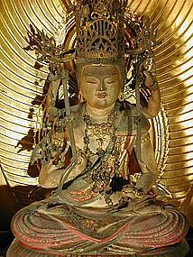 Zushi with sculpture of a bodhisattva, Japan, Edo per.