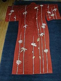 Silk kimono with flower design, Japan, mid 20th century