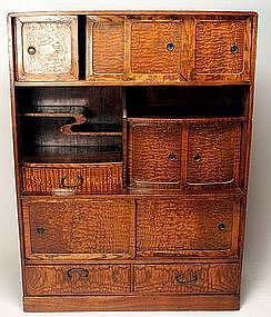 Tea chest chadansu, mulberry wood, Japan, Taisho era