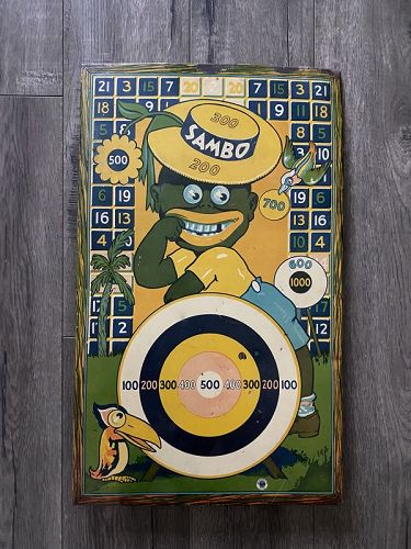 "Black Sambo" Tin Dart Board Wyandotte Circa 1930s