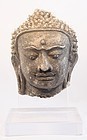 Northern Thai Haripunjaya stucco head of Buddha 11thc