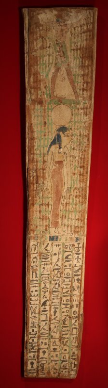 Late Dynastic sarcophagus painted panel Isis