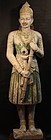 Indian 17th-18thc Mughal Palace Guard Statue in stucco v7