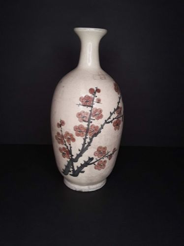 Chinese  Cizhou style glazed bottle vase with birds