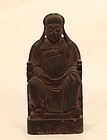 Chinese 19thc carved wood Buddhist house God sculpture