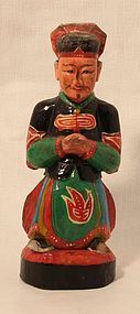 Chinese late 19thc Buddhist house God sculpture v4