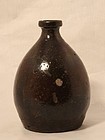 Japanese Edo 17-18thc  Bizen glazed Saki jar v8