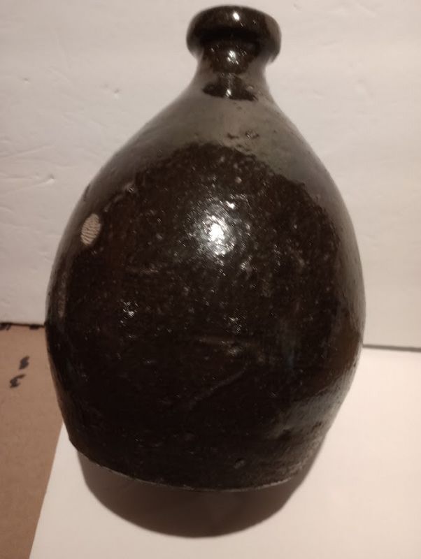 Japanese Edo 17-18thc  Bizen glazed Saki jar v8