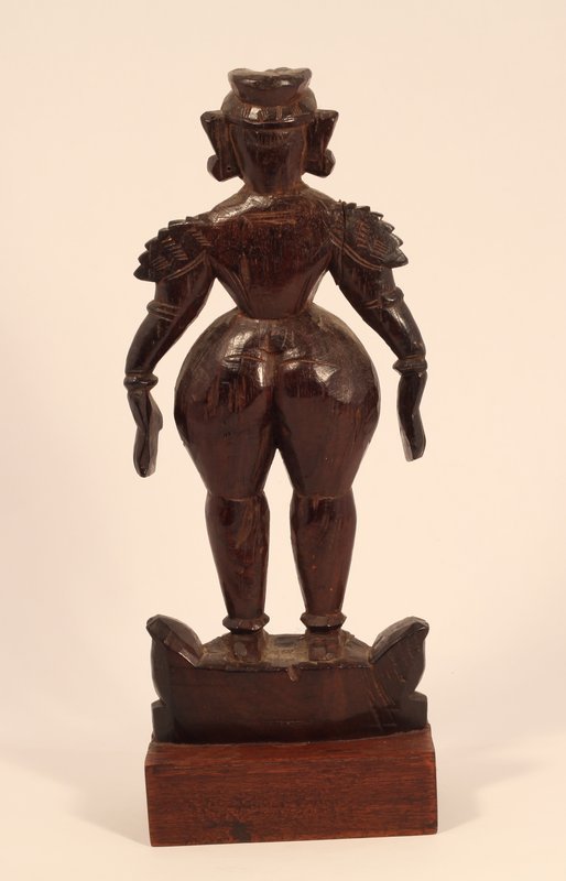 India 19th Rosewood temple doll sculpture of Lakshmi v3