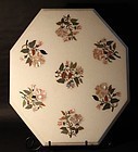 Pietra Dura white marble floral  inlaid table top v8