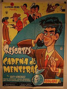 Vintage Resortes movie poster Cadena De Mentiras v1