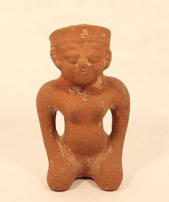Costa Rica Pre Columbian Nicoya seated pregnant female figure v5