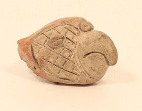 Mayan Pre Columbian terracotta parrot head