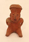 San Sebastián Style Nayarit Terracotta Sculpture of a Seated Man