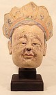 Sung-Ming Dynasty Stucco Guanyin head statue v9