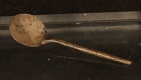 Pre Columbian Chimu hand made miniature spoon in silver