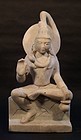 Antique Hindu white marble statue of Shiva