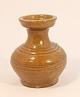 Han Dynasty  Hu Jar with Amber Glaze circa 206 B.C. - A.D. 220