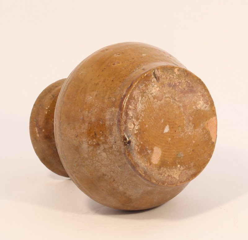 Han Dynasty  Hu Jar with Amber Glaze circa 206 B.C. - A.D. 220