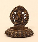 Vintage bronze Hindu Ganesha oil lamp