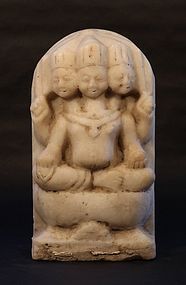 18-19thc Hindu marble temple statue of Brahma v3