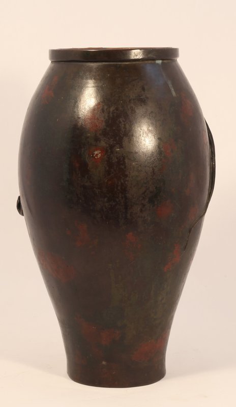 Japanese Meiji Dynasty lacquered Bronze vase with Dragon