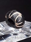 Rare Persian- Islamic black and yellow wound core glass bead