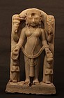16-18thc Hindu white marble Temple figure of Lakshmi