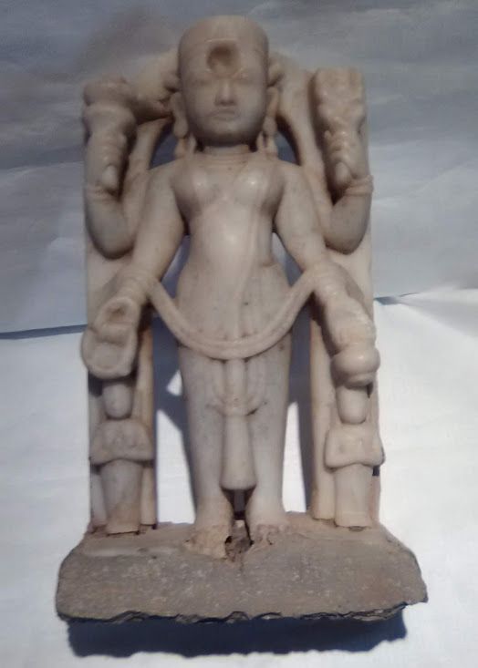 16-18thc Hindu white marble Temple figure of Lakshmi