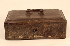 Antique British Colonial Betel nut Brass Box with compartment
