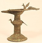 19th c lost was bronze oil lamp from Orissa