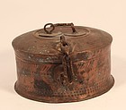 1800’s Antique Old Brass Hand Carved Indian Badmeri Chapati box