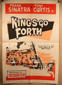 1958 Kings Go Forth  Poster  Style "A"  Frank Sinatra Tony Curtis