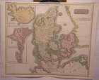 Antique map of Denmark printed in 1814