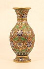 Fantastic Chinese Raised cloisonne vase with gold ground