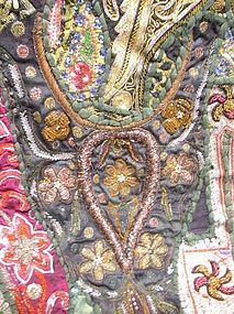 India vintage embroidery tapestry wall hanging v3