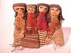 4 figure group of Peruvian Pre Columbian Textile dolls