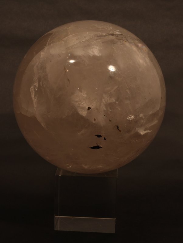 large Quartz Crystal sphere diameter is 6.5&quot;