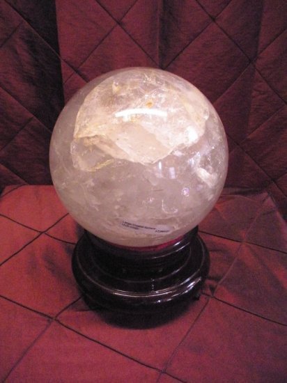 large Quartz Crystal sphere diameter is 6.5&quot;