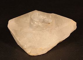 Large Quartz Crystal Tea light votive candle holder