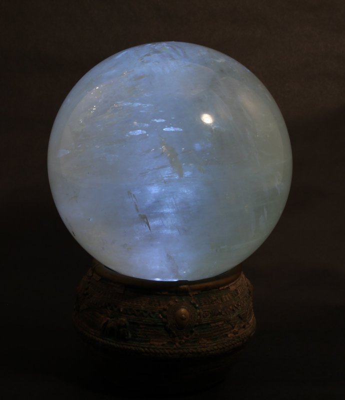 Huge Golden Green Selenite Sphere