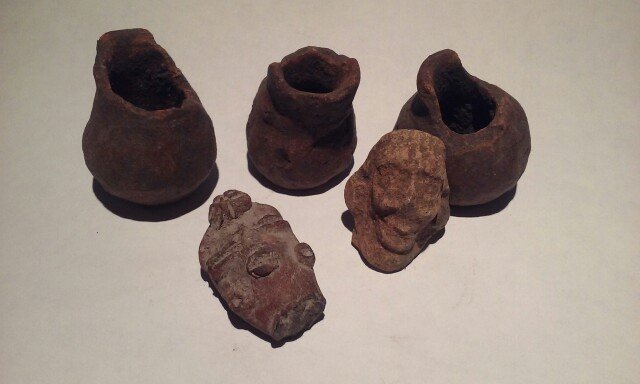 Pre Columbian Terracotta group lot Mayan Poison pots