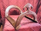 18thc Indian teak and hand tooled iron saddle